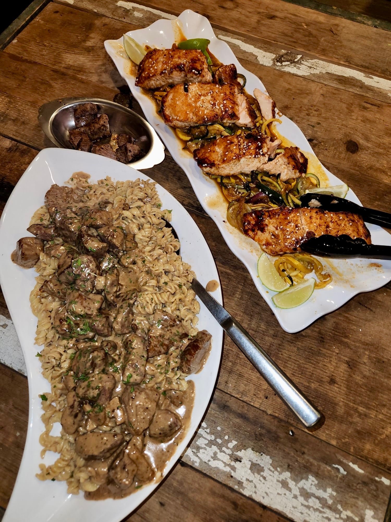 Dinner plated on the table